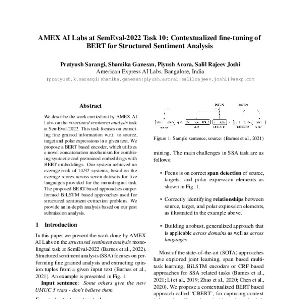 Amex Ai Labs At Semeval Task Contextualized Fine Tuning Of