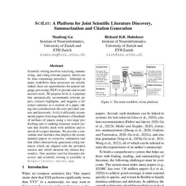 Scilit A Platform For Joint Scientific Literature Discovery