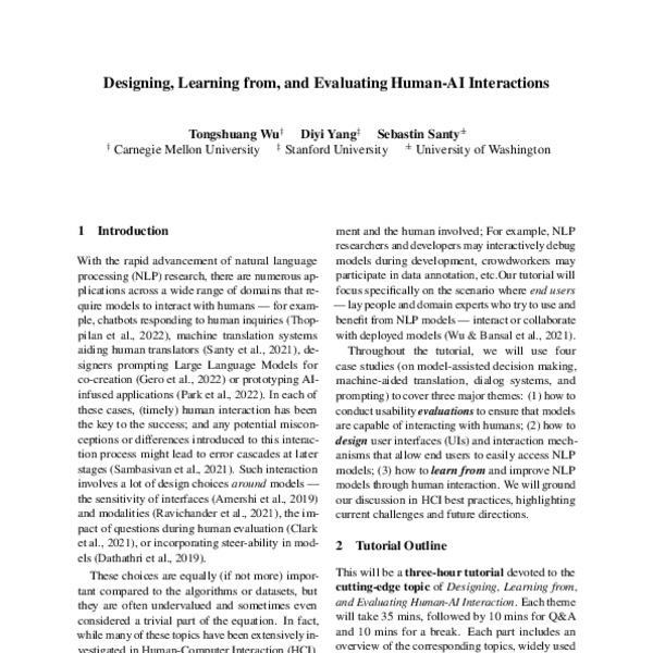 Designing Evaluating And Learning From Humans Interacting With NLP