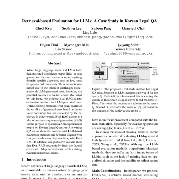 Retrieval Based Evaluation For Llms A Case Study In Korean Legal Qa