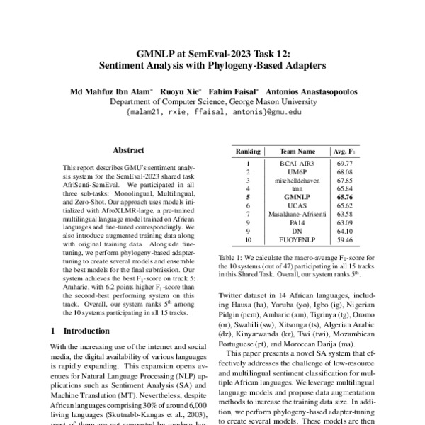 Gmnlp At Semeval Task Sentiment Analysis With Phylogeny Based