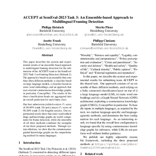 Accept At Semeval Task An Ensemble Based Approach To