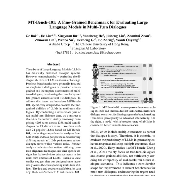 MT Bench 101 A Fine Grained Benchmark For Evaluating Large Language