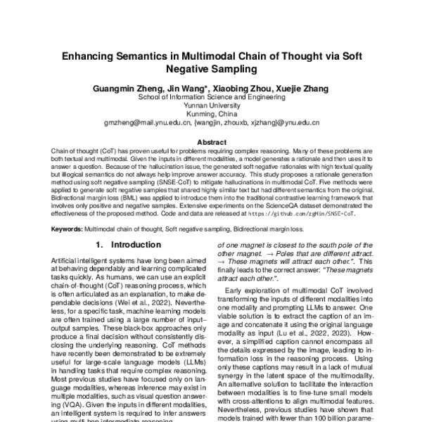 Enhancing Semantics In Multimodal Chain Of Thought Via Soft Negative