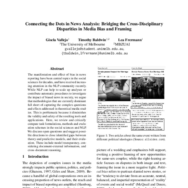 Connecting The Dots In News Analysis Bridging The Cross Disciplinary