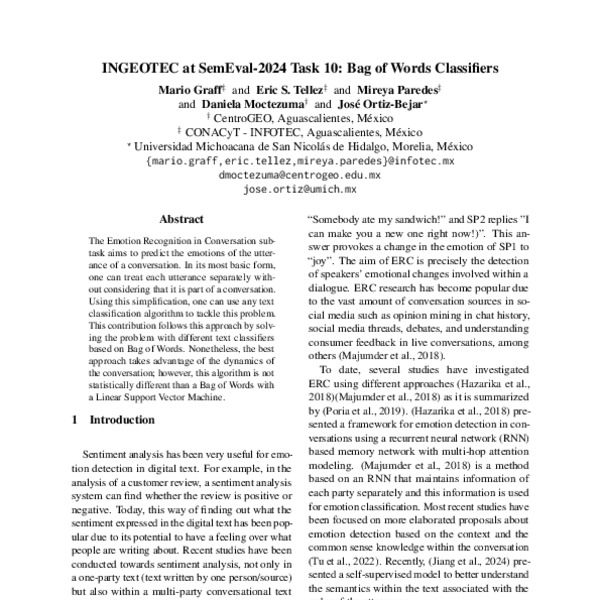 Ingeotec At Semeval Task Bag Of Words Classifiers Acl Anthology