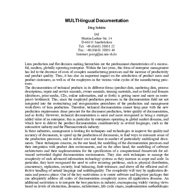 MULTI-lingual DOCumentation - ACL Anthology