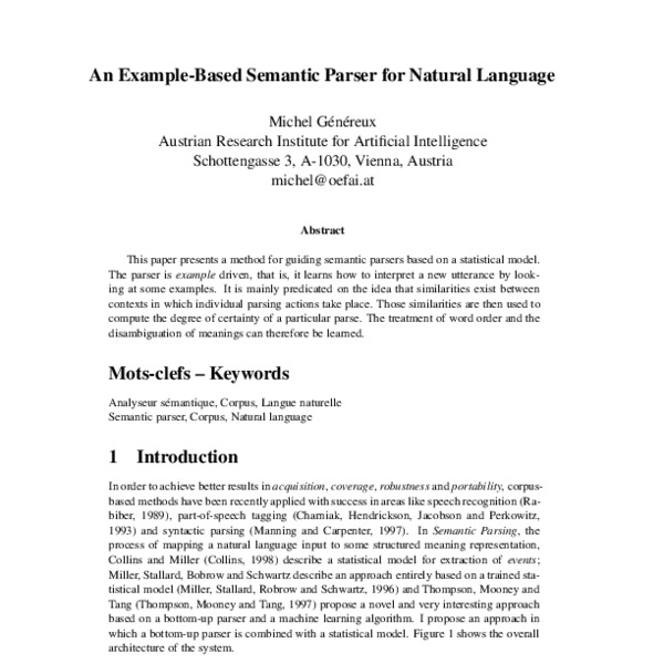 An Example-Based Semantic Parser for Natural Language - ACL Anthology