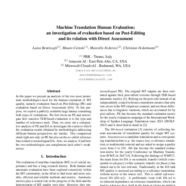 Machine Translation Human Evaluation: an investigation of evaluation ...