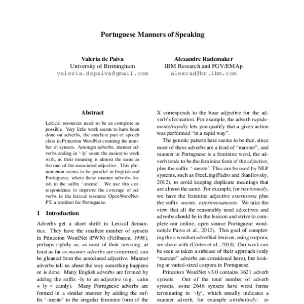 Portuguese Manners of Speaking - ACL Anthology