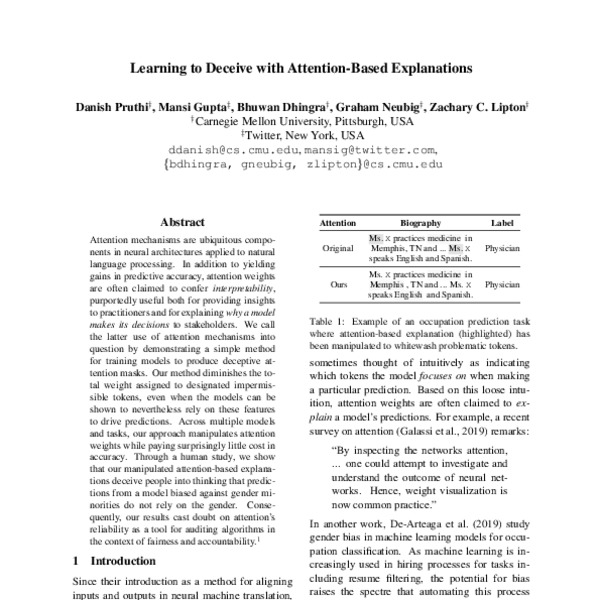 Learning to Deceive with Attention-Based Explanations - ACL Anthology