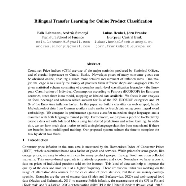 Bilingual Transfer Learning for Online Product Classification - ACL ...