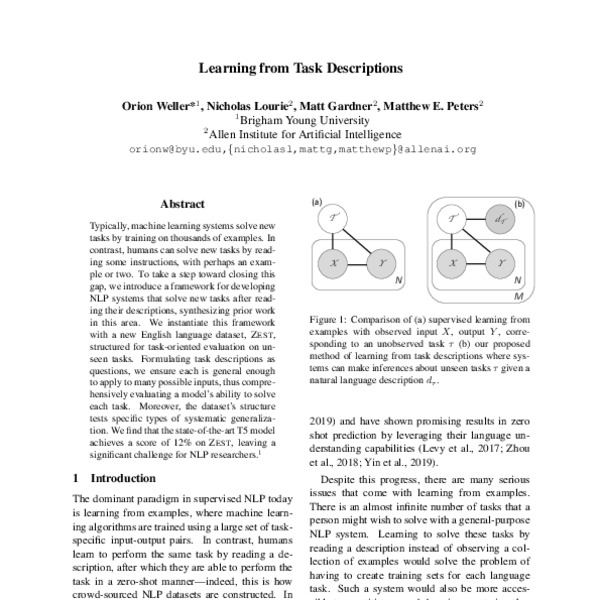 Learning from Task Descriptions - ACL Anthology