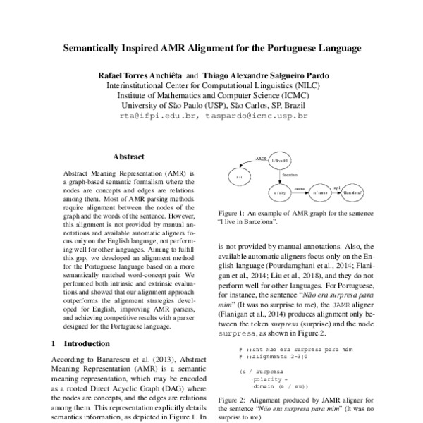 Semantically Inspired AMR Alignment for the Portuguese Language - ACL ...