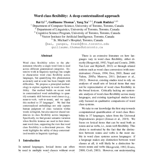Word class flexibility: A deep contextualized approach - ACL Anthology