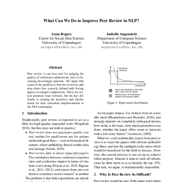 What Can We Do to Improve Peer Review in NLP? ACL Anthology