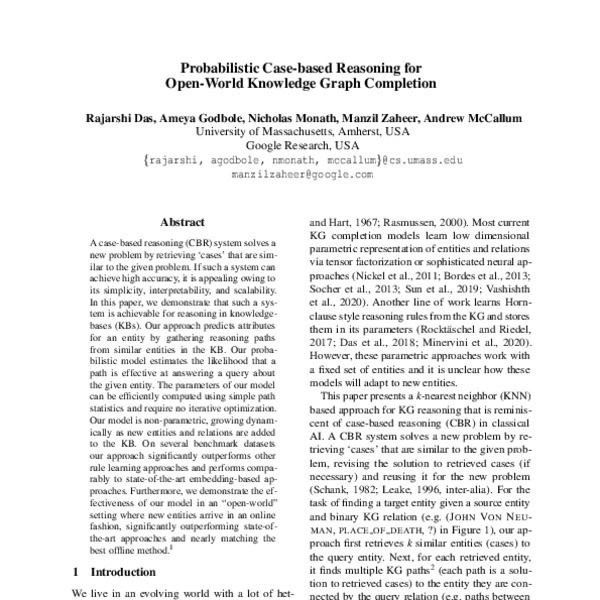 Probabilistic Case-based Reasoning for Open-World Knowledge Graph ...