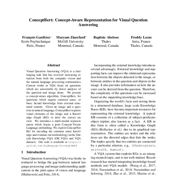 ConceptBert: Concept-Aware Representation for Visual Question Answering ...