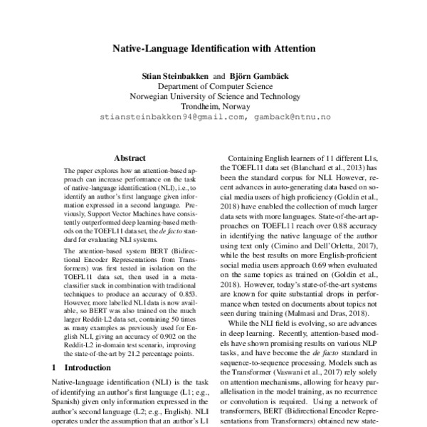 Native-Language Identification with Attention - ACL Anthology