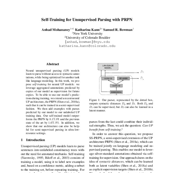 Self-Training for Unsupervised Parsing with PRPN - ACL Anthology
