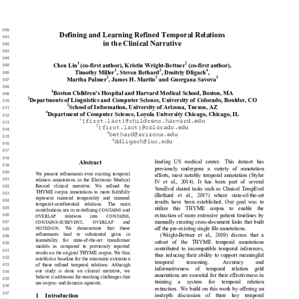 Defining and Learning Refined Temporal Relations in the Clinical ...