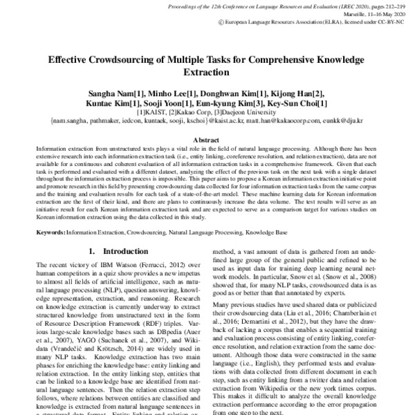 Effective Crowdsourcing of Multiple Tasks for Comprehensive Knowledge ...
