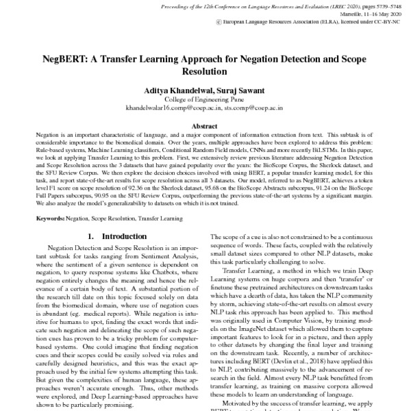 negbert-a-transfer-learning-approach-for-negation-detection-and-scope