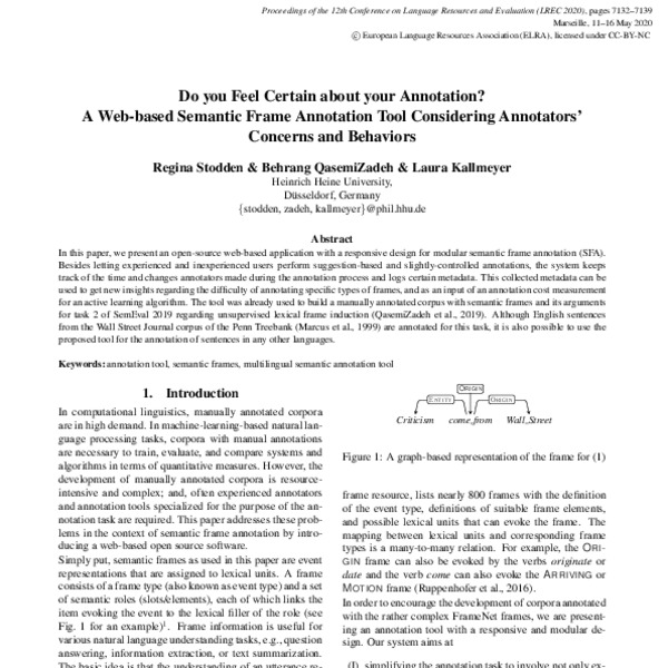 Do you Feel Certain about your Annotation? A Web-based Semantic Frame ...