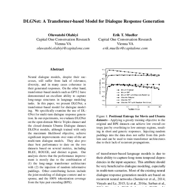 DLGNet: A Transformer-based Model for Dialogue Response Generation ...