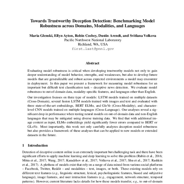 Towards Trustworthy Deception Detection Benchmarking Model Robustness Across Domains 4525