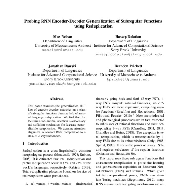 Probing RNN Encoder-Decoder Generalization of Subregular Functions ...