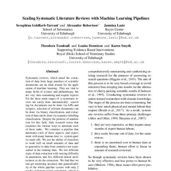 a literature review machine learning