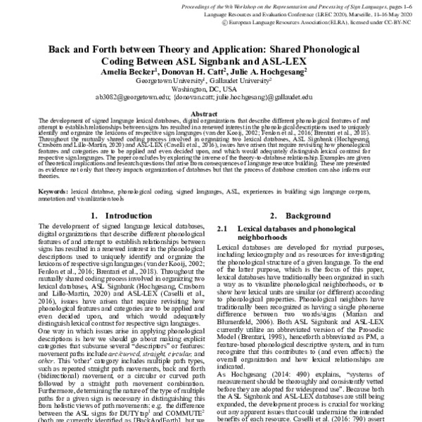 Back and Forth between Theory and Application Shared Phonological