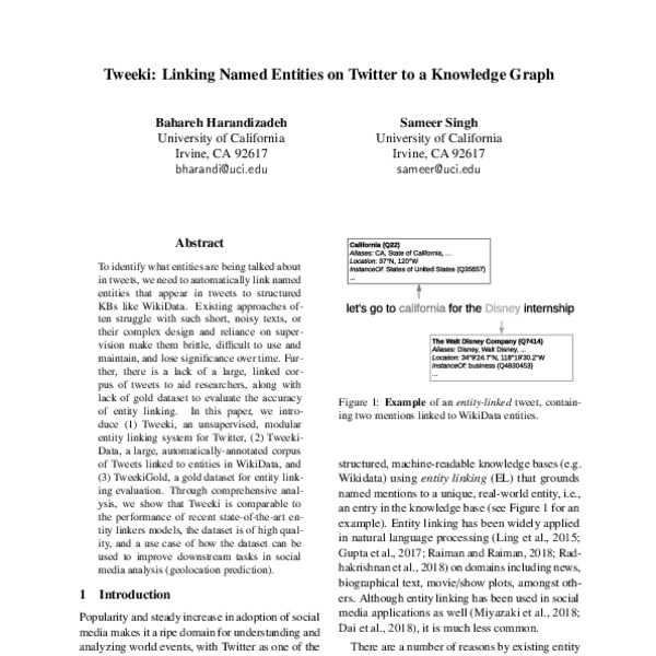 Tweeki Linking Named Entities To A Knowledge Graph Acl Anthology