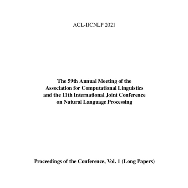 Proceedings of the 59th Annual Meeting of the Association for ...