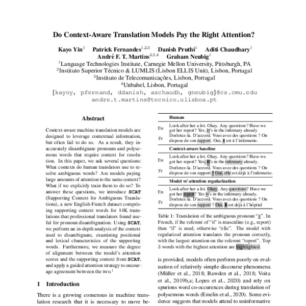 Context-aware translation with Large Language Models