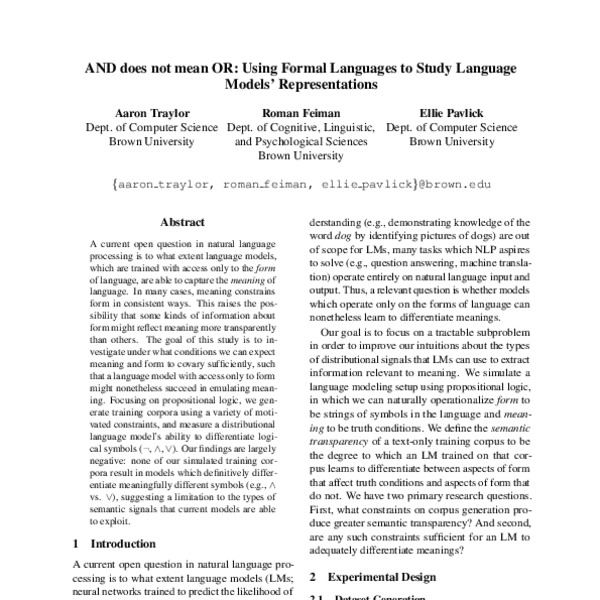 AND does not mean OR: Using Formal Languages to Study Language Models ...