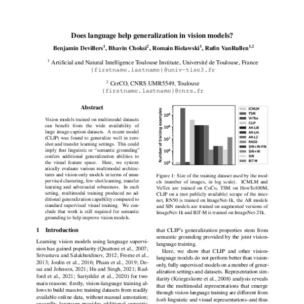 Does language help generalization in vision models? - ACL Anthology