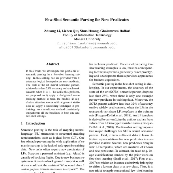 Few-Shot Semantic Parsing for New Predicates - ACL Anthology