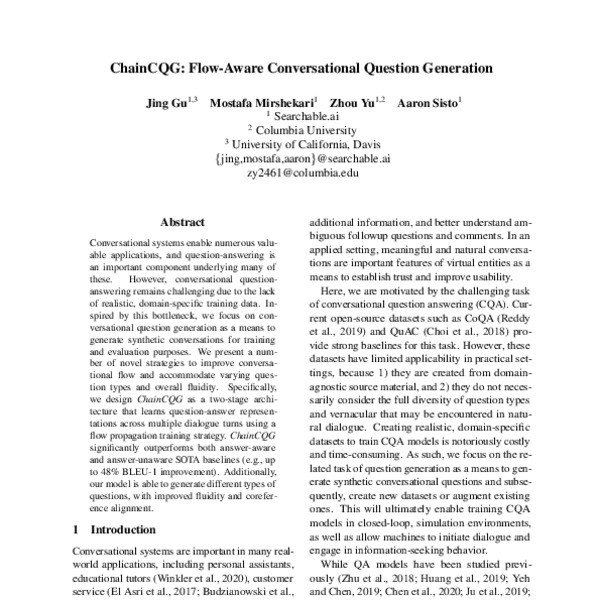 ChainCQG: Flow-Aware Conversational Question Generation - ACL Anthology