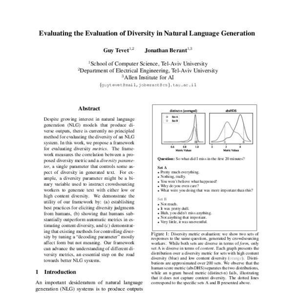 Evaluating the Evaluation of Diversity in Natural Language Generation ...