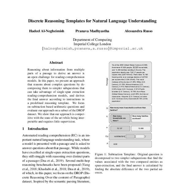 Discrete Reasoning Templates for Natural Language Understanding - ACL ...
