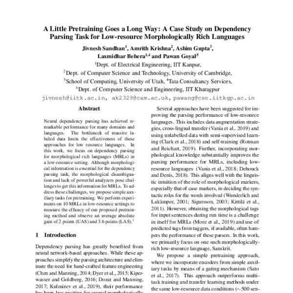 A Little Pretraining Goes a Long Way: A Case Study on Dependency ...