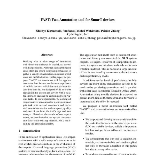 FAST: Fast Annotation tool for SmarT devices - ACL Anthology