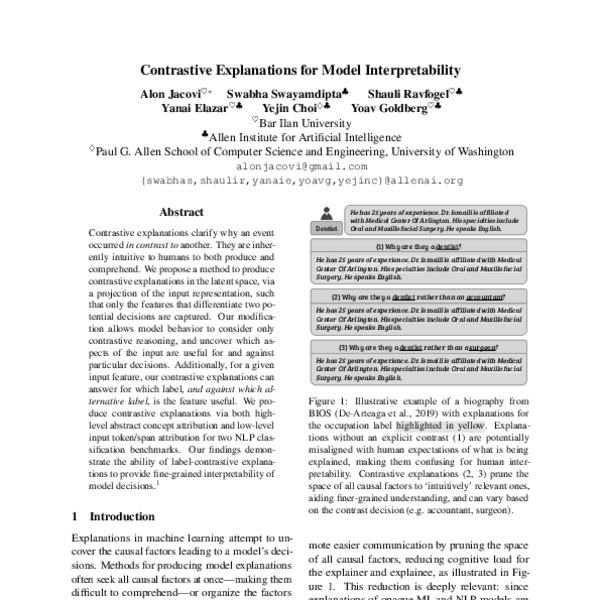 Contrastive Explanations for Model Interpretability - ACL Anthology