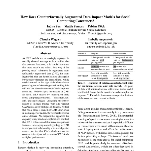 How Does Counterfactually Augmented Data Impact Models for Social ...