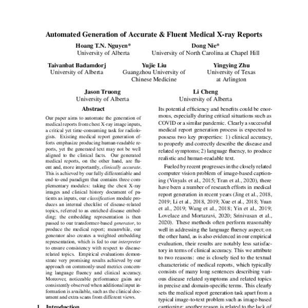 Automated Generation of Accurate & Fluent Medical X-ray Reports - ACL ...
