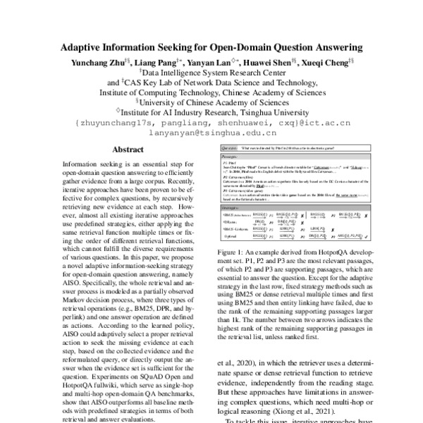 Adaptive Information Seeking for Open-Domain Question Answering - ACL ...