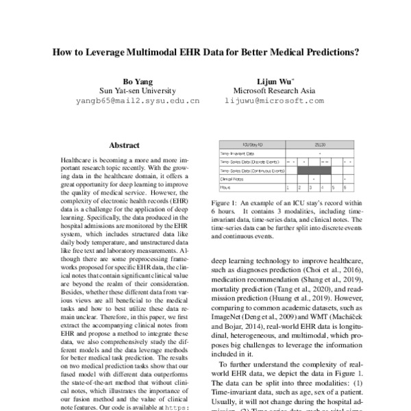 How to leverage the multimodal EHR data for better medical prediction ...