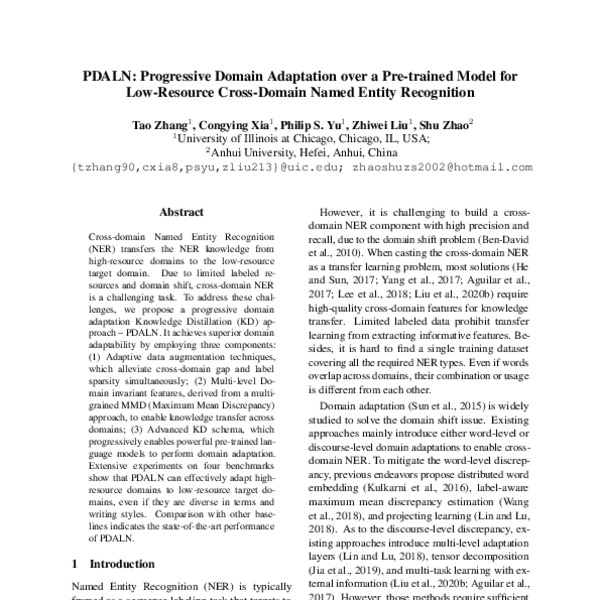 PDALN Progressive Domain Adaptation over a Pretrained Model for Low